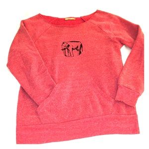 Off the Shoulder Elephant Sweatshirt